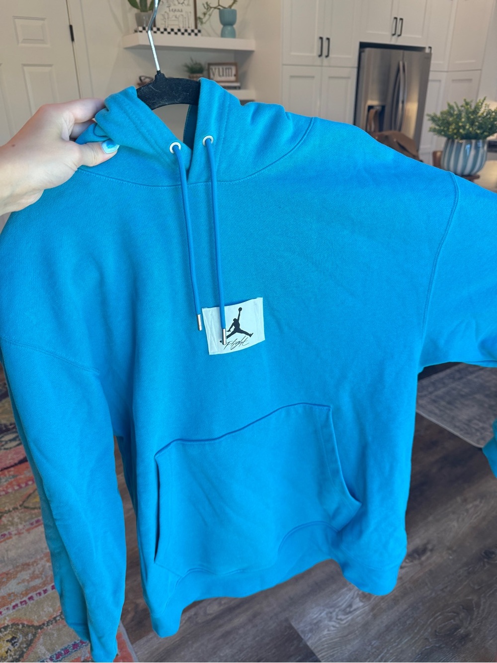 Jordan Men’s Turquoise Crewneck Hoodie with Jumpman Patch